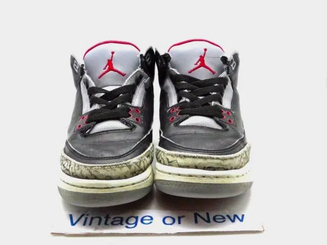 Nike air jordan iii 3 black cement retro gs 2011 sz 6y