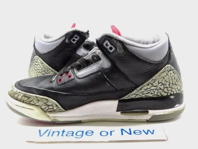 Nike air jordan iii 3 black cement retro gs 2011 sz 6y