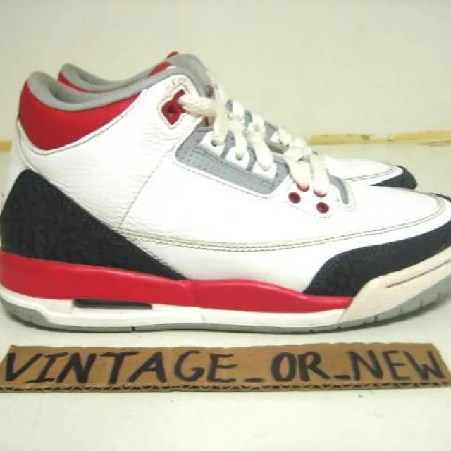 Nike air jordan iii 3 fire red retro gs 2013 sz 5y cement 88 vi powder cool grey