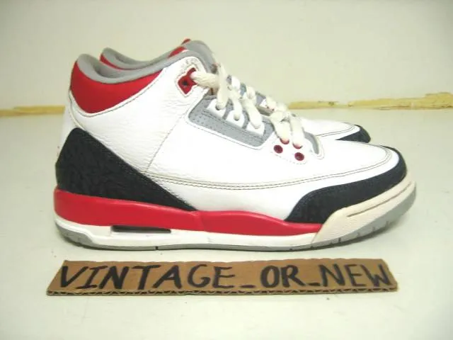 Nike air jordan iii 3 fire red retro gs 2013 sz 5y cement 88 vi powder cool grey