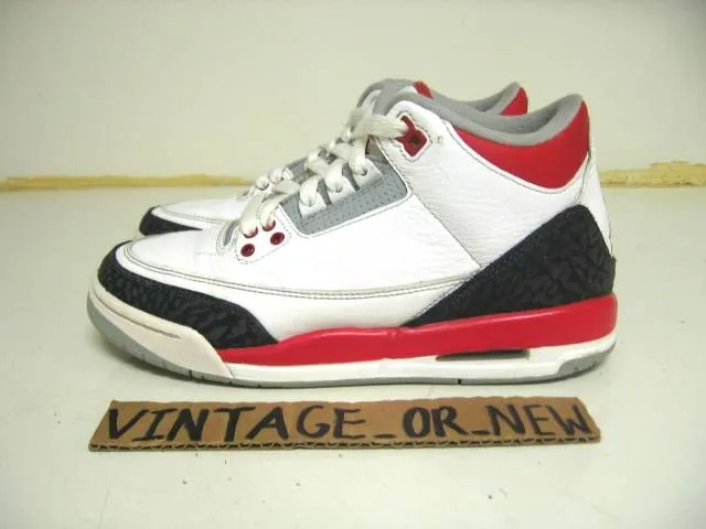 Nike air jordan iii 3 fire red retro gs 2013 sz 5y cement 88 vi powder cool grey