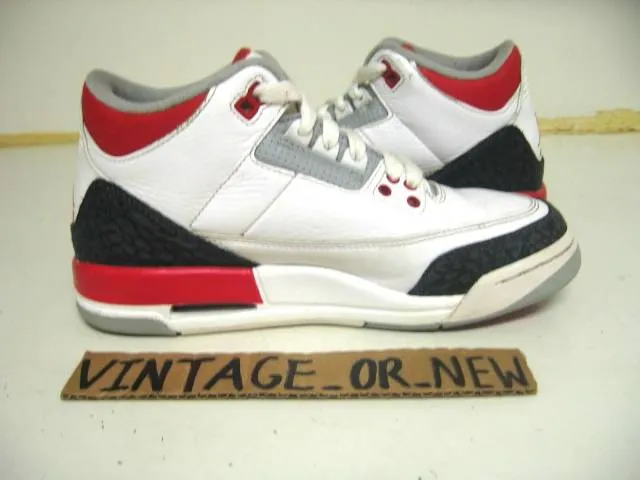 Nike air jordan iii 3 fire red retro gs 2013 sz 5y cement 88 vi powder cool grey