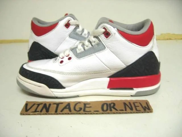 Nike air jordan iii 3 fire red retro gs 2013 sz 5y cement 88 vi powder cool grey