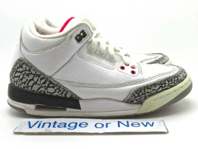 Nike air jordan iii 3 white cement retro gs 2011 sz 5y