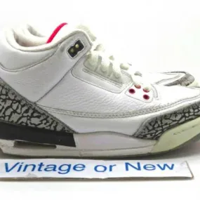 Nike air jordan iii 3 white cement retro gs 2011 sz 5y