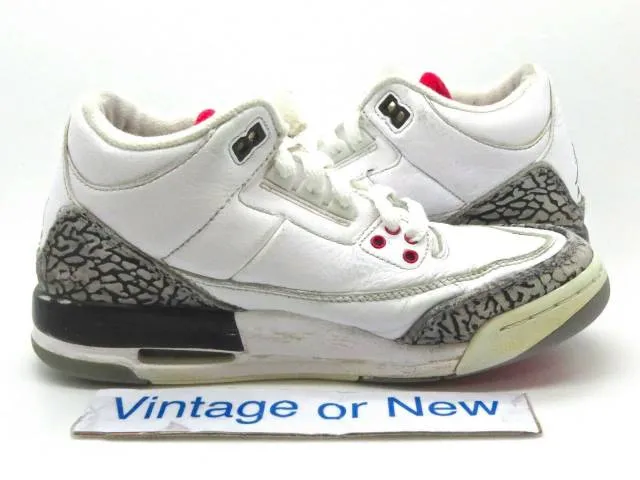 Nike air jordan iii 3 white cement retro gs 2011 sz 5y