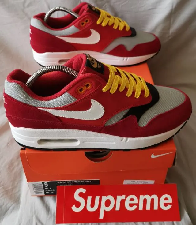 Nike air max 1 premium retro red curry custom urawa dragons