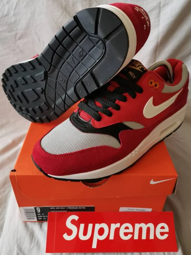 Nike air max 1 premium retro red curry custom urawa dragons