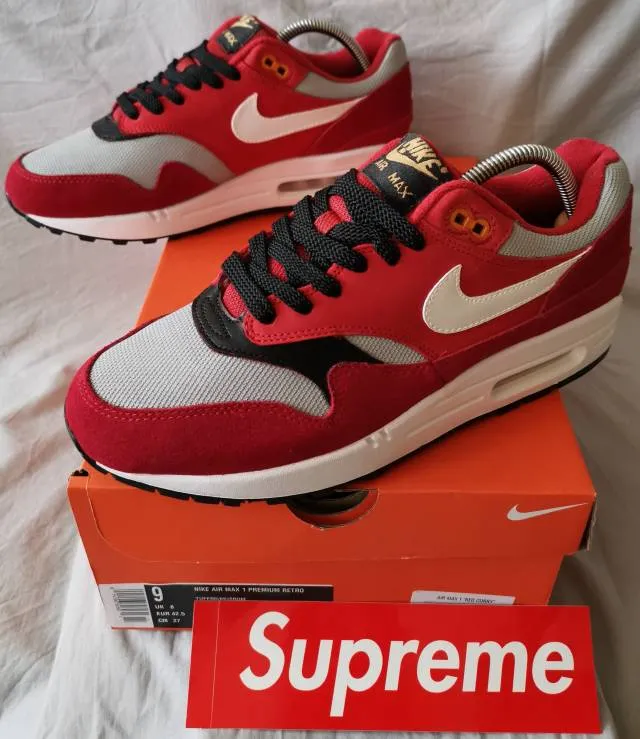 Nike air max 1 premium retro red curry custom urawa dragons