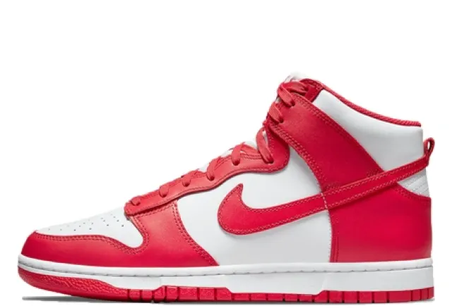 Nike dunk high white university red gs