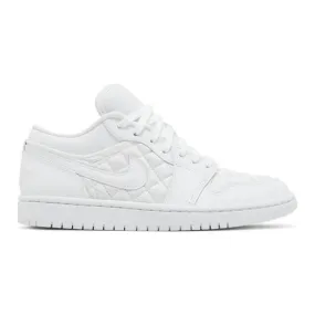 Nike women's air jordan 1 low (triple white quilted/ white/ white/ white) sizes 6-10 db6480-100