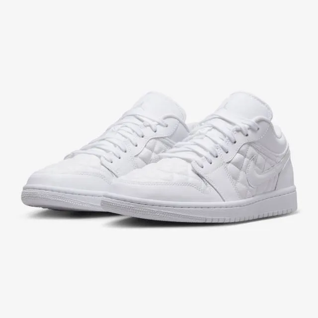 Nike women's air jordan 1 low (triple white quilted/ white/ white/ white) sizes 6-10 db6480-100