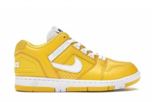 Nike x supreme sb air force 2 low yellow maize/white af2 mens 4 / womens 6