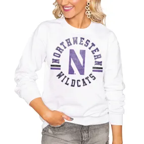 Northwestern Wildcats Women's White Vintage Days Perfect Pullover Sweatshirt