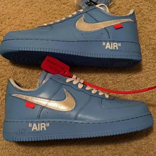 Off white nike air force one university blue