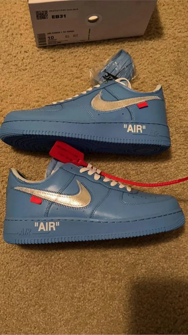 Off white nike air force one university blue