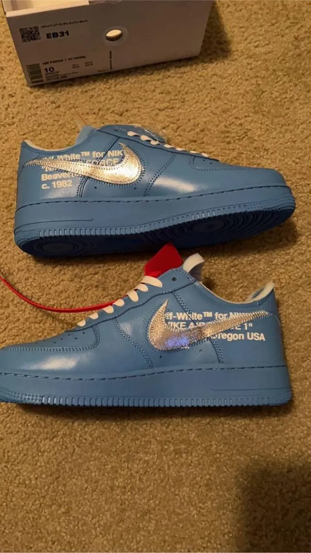 Off white nike air force one university blue