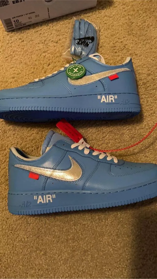 Off white nike air force one university blue