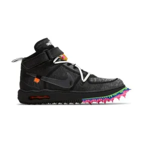 Off-white x nike air force 1 mid (off-white black/ clear black/ pink/ blue/ purple) men us 8-13 do62