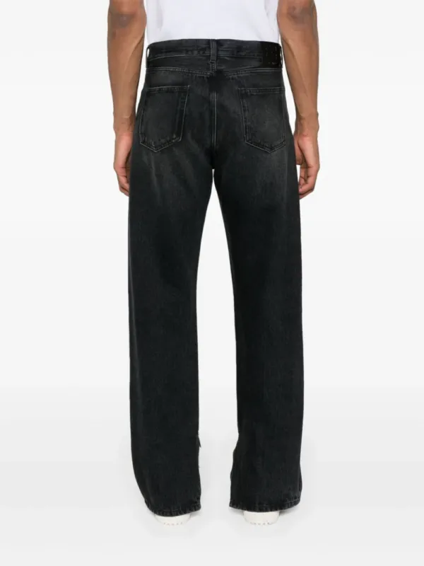 Off-White Zip Detail Straigh Leg Jeans Black | Luxury and style at your fingertips