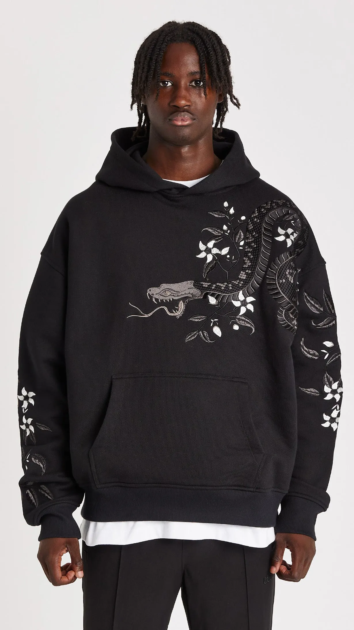 ONLY THE BLIND - Night Python Embroidered Hoodie