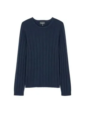 Overseas Station Season Big Chance 8 18 Women s Cashmere Chunky Ribbed Pullover Navy 270137