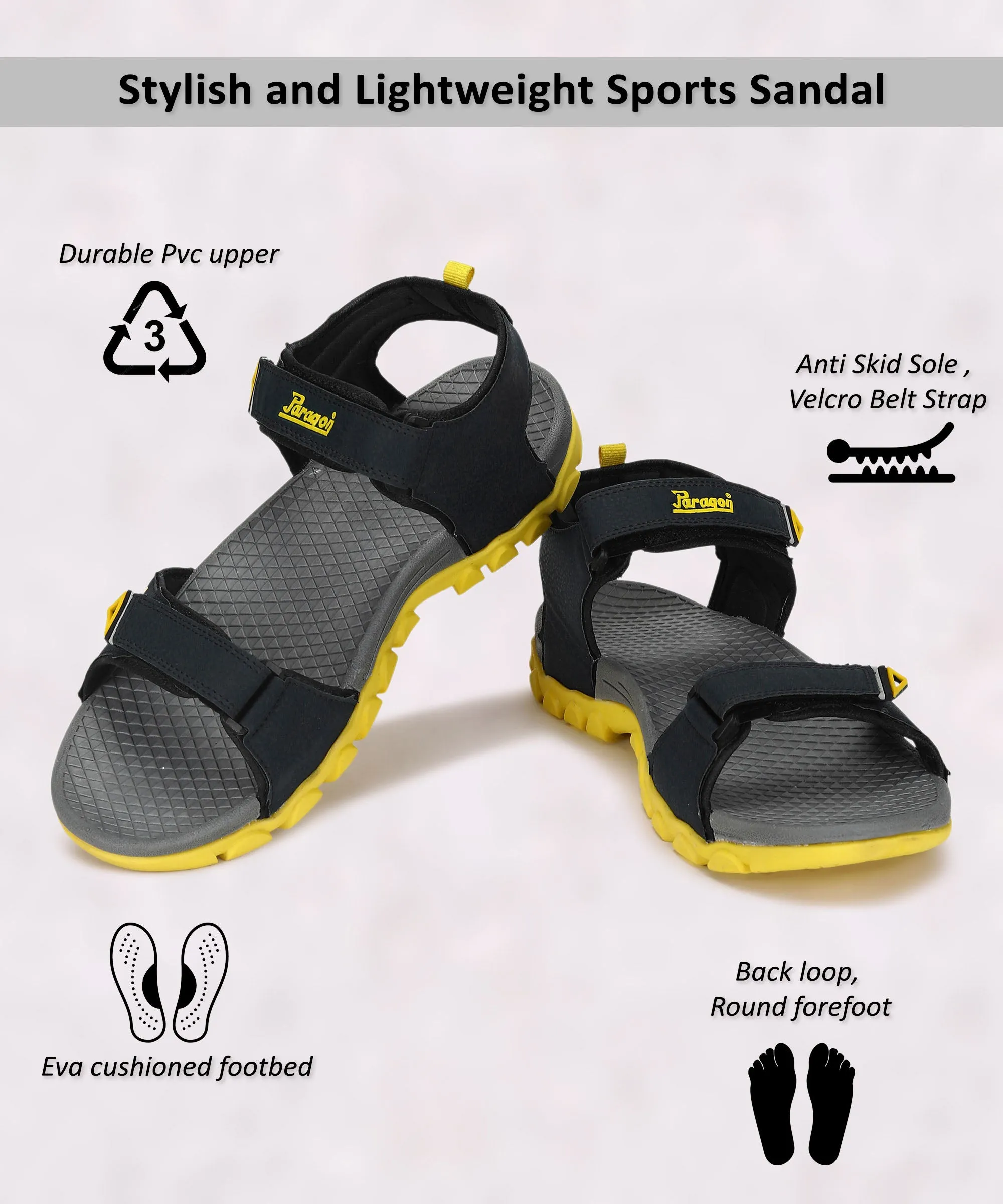 Paragon Blot K1424G Men Stylish Sandals | Comfortable Sandals for Daily Outdoor Use | Casual Formal Sandals with Cushioned Soles