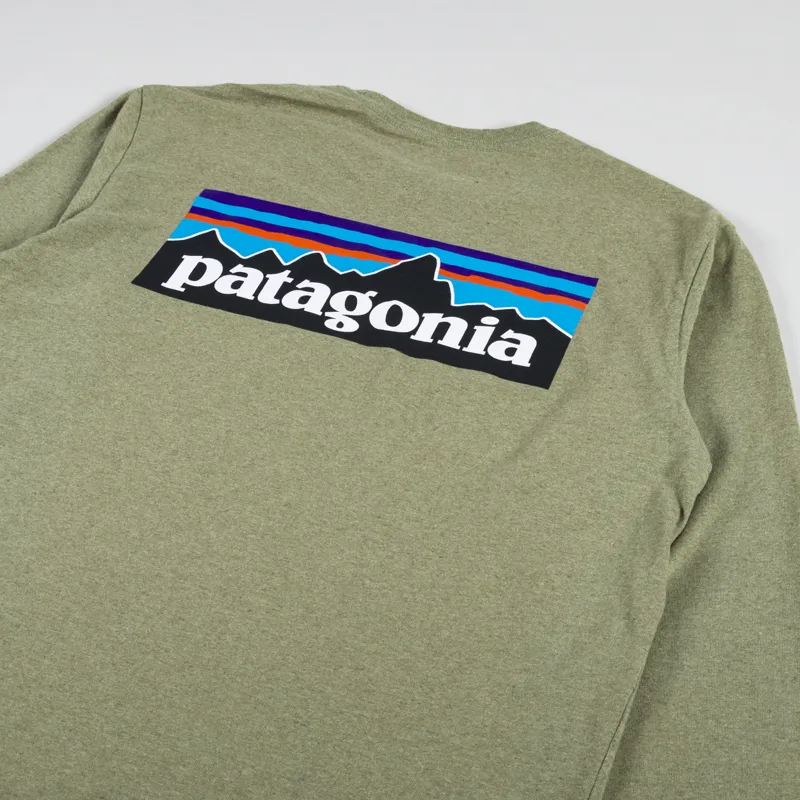 Patagonia Long Sleeve P-6 Logo Responsibili-Tee Buckhorn Green