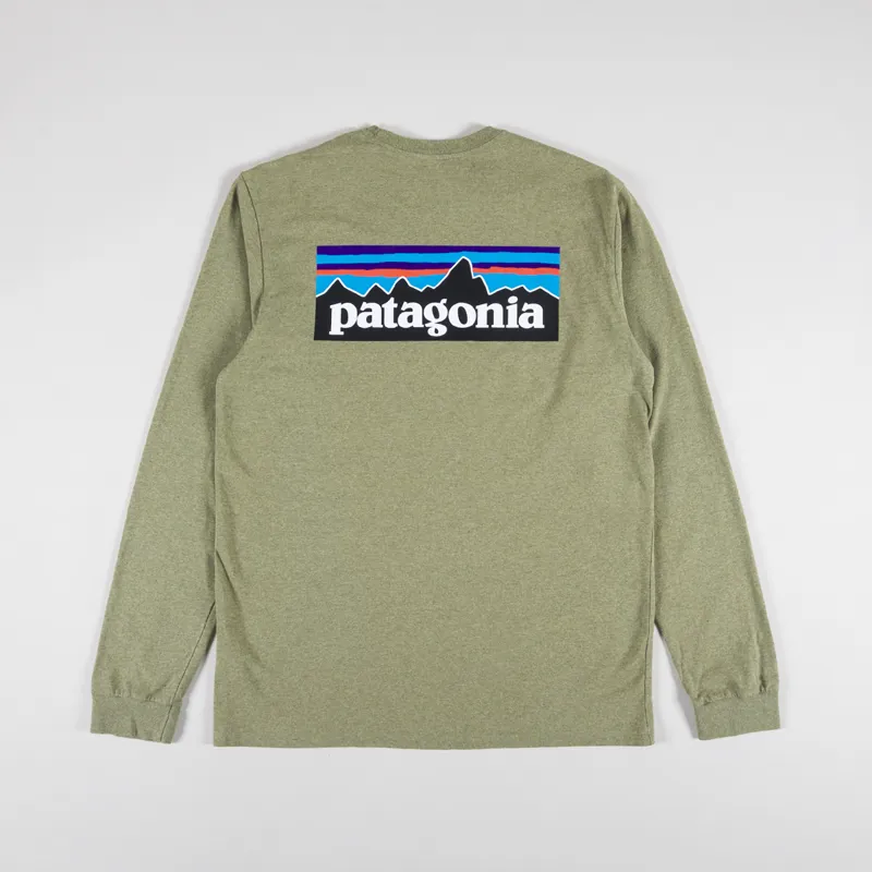 Patagonia Long Sleeve P-6 Logo Responsibili-Tee Buckhorn Green