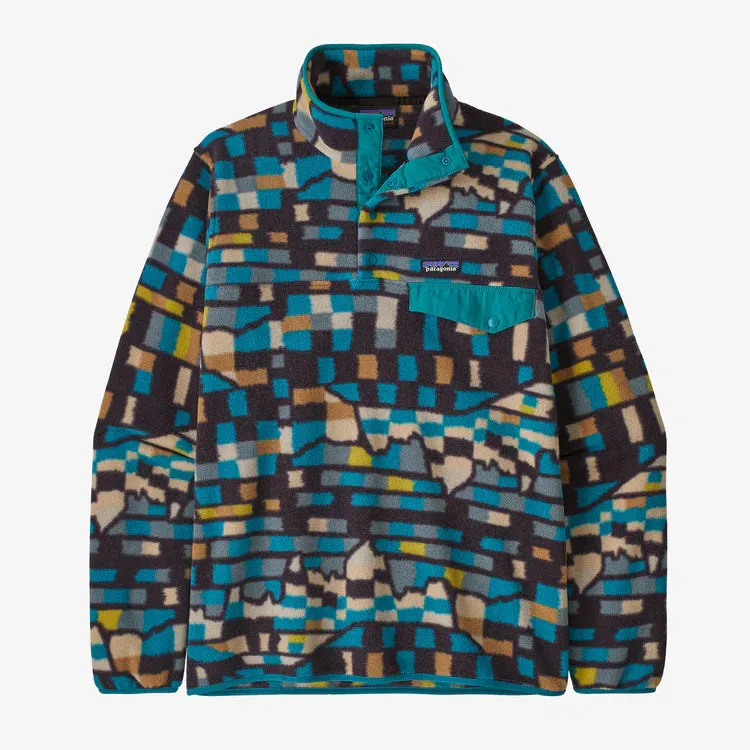 Patagonia Men's Lightweight Synchilla Snap-T Pullover Fitz Roy Patchwork: Belay Blue