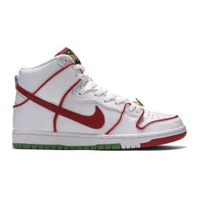 Paul rodriguez x nike dunk high premium sb (boxing/ white/ university red/ green) men us 8-13 ct6680