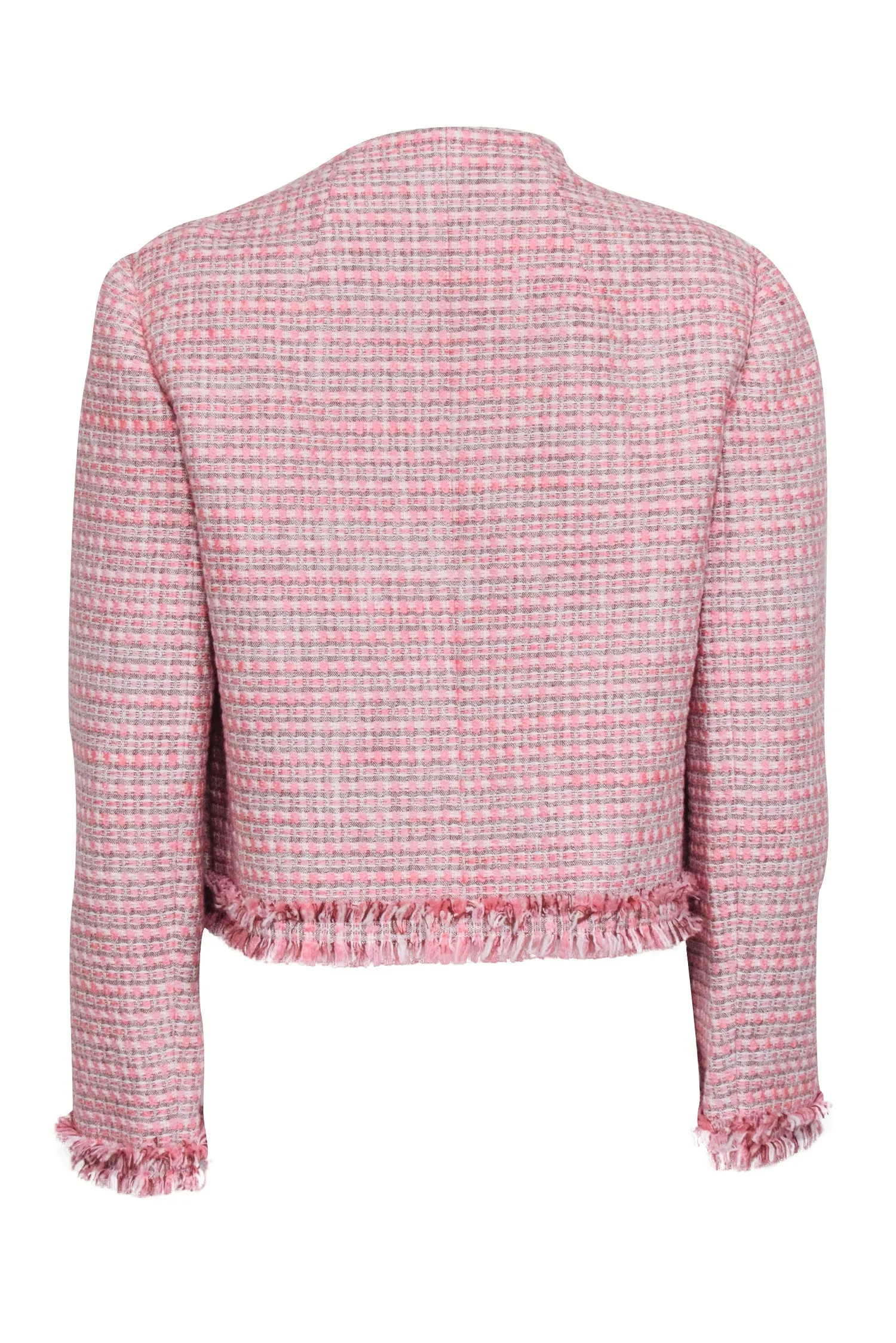 Paule Ka - Pink Tweed Open Front Jacket Sz 10