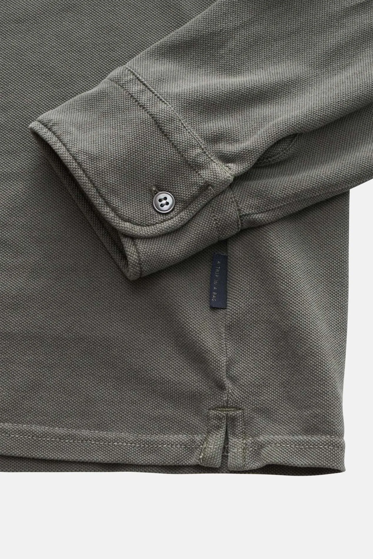 Pique Long Sleeve Polo Olive