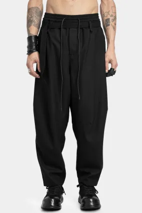 Pleated wide tapered wool pants