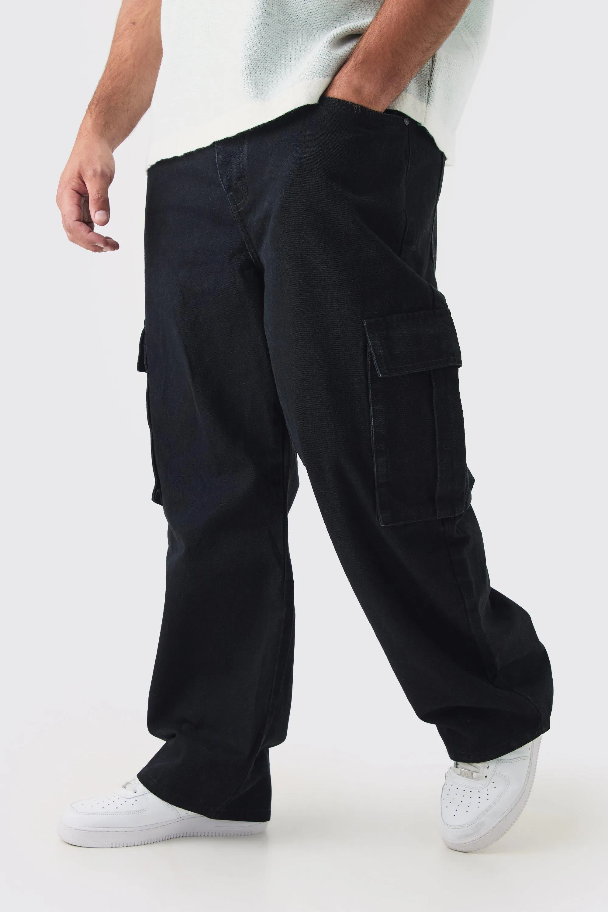 Plus Relaxed Rigid Cargo Jeans