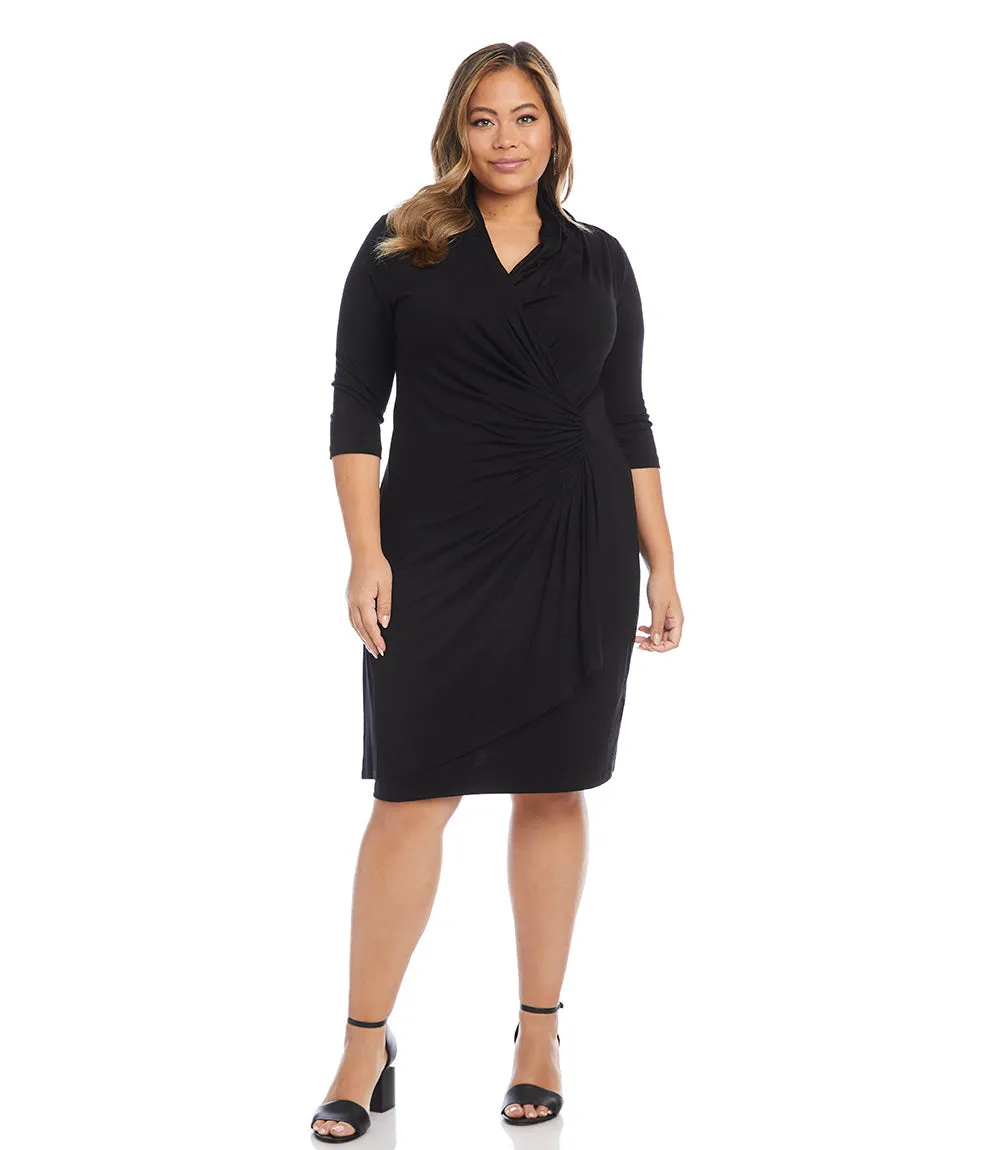 Plus Size Cascade Wrap Dress