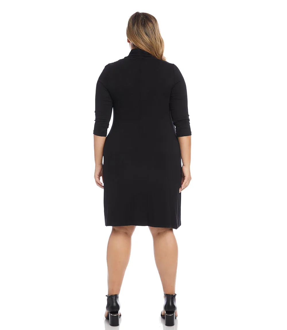 Plus Size Cascade Wrap Dress