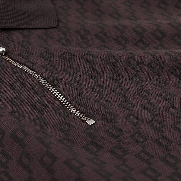 Polar Zip Polo Shirt Bordeaux