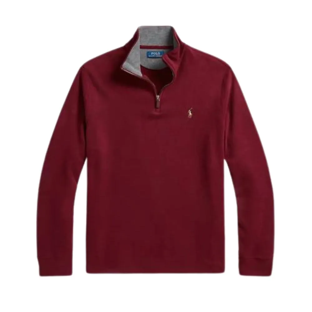 POLO RALPH LAUREN Estate-Rib Red Half-Zip Pullover | Menswear Online