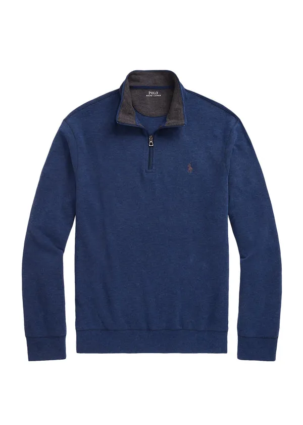 POLO RALPH LAUREN Polo Ralph Lauren Luxury Jersey Quarter-Zip Pullover - Spring Heather Navy