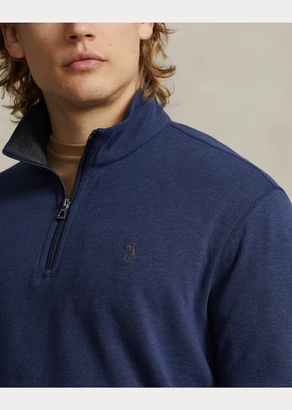 POLO RALPH LAUREN Polo Ralph Lauren Luxury Jersey Quarter-Zip Pullover - Spring Heather Navy