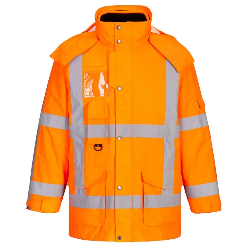 Portwest R461 RWS Hi-Vis 3-in-1 Waterproof Traffic Jacket (Orange)