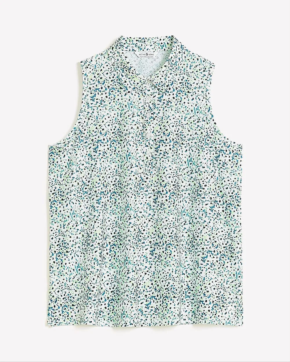 Printed Sleeveless Polo Top - Active Zone