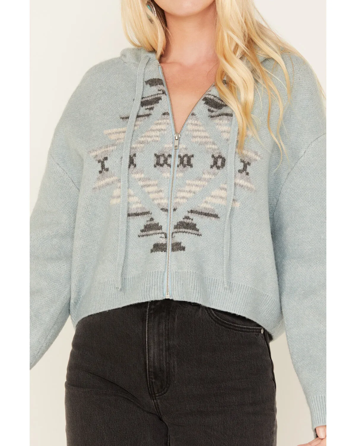 Product Name:  Ariat Women's Agave Garden Intarsia Southwestern Knit Zip Hooded Pullover