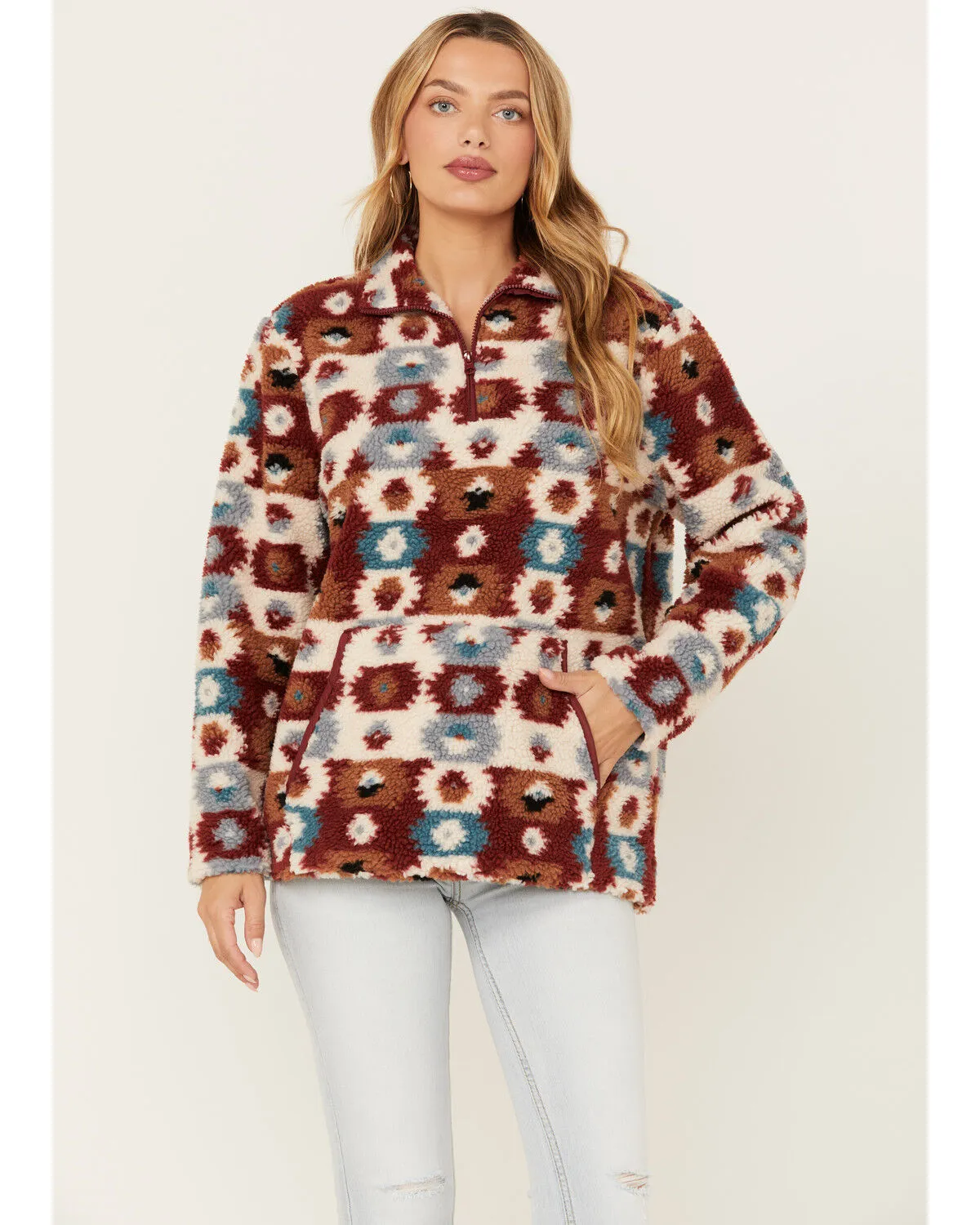 Product Name:  Cotton & Rye Women's Southwestern Print Sherpa Half Zip Pullover