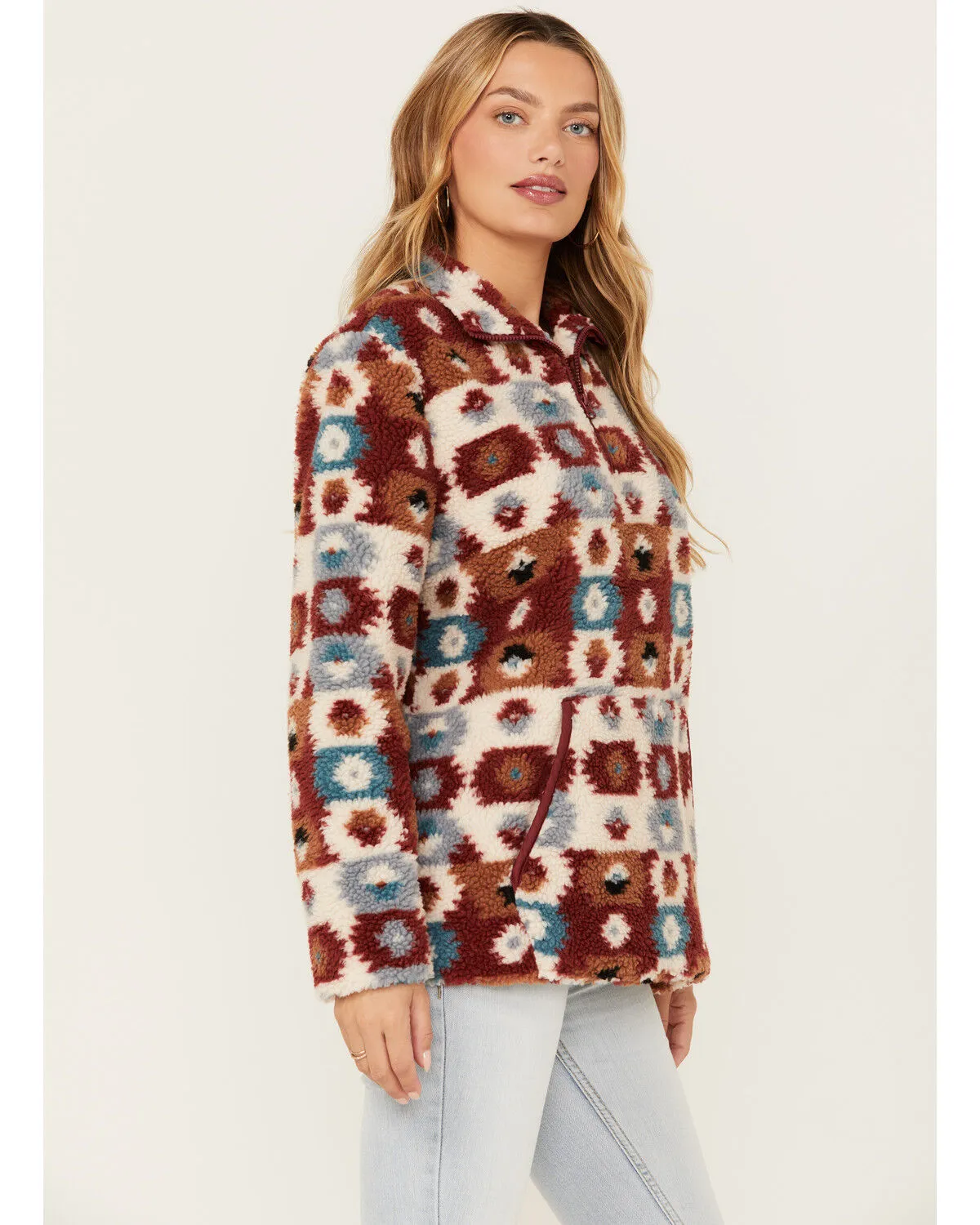 Product Name:  Cotton & Rye Women's Southwestern Print Sherpa Half Zip Pullover