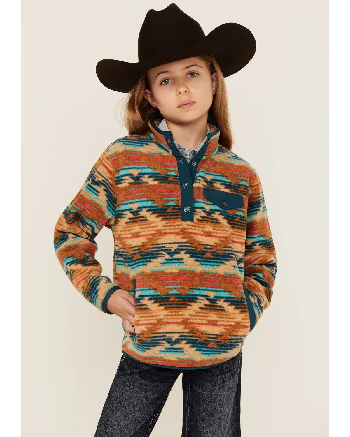 Product Name:  Cruel Girl Girls' Southwestern Print Fleece Pullover