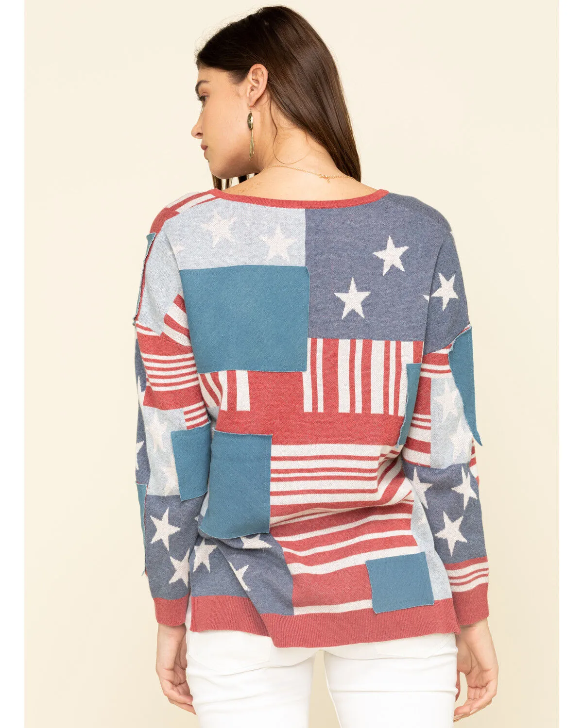 Product Name:  Tasha Polizzi Women's Flag Patch Pullover