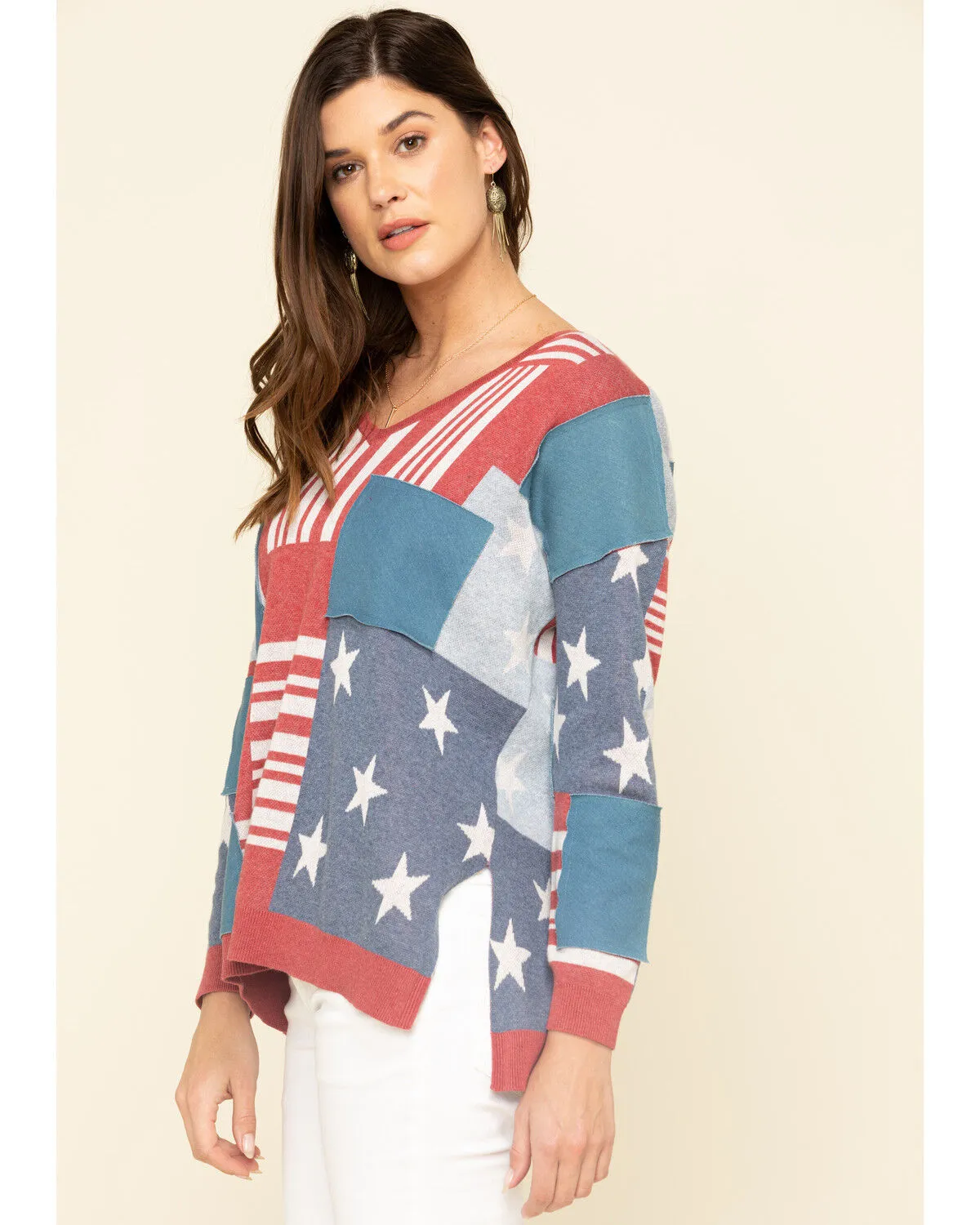 Product Name:  Tasha Polizzi Women's Flag Patch Pullover