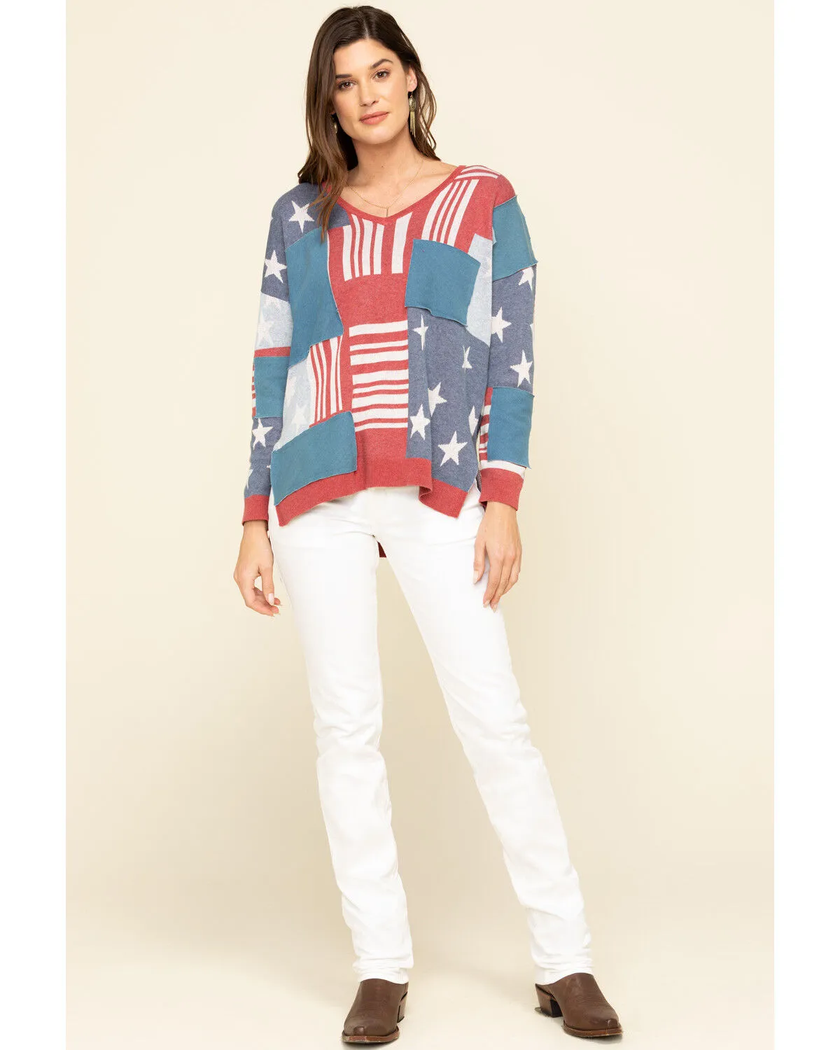 Product Name:  Tasha Polizzi Women's Flag Patch Pullover